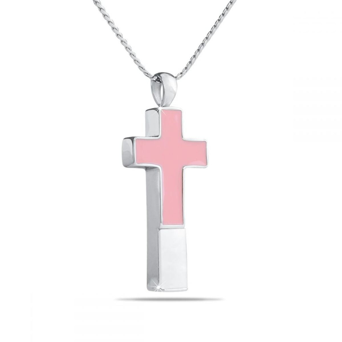 Pink Cross Silver Pendant