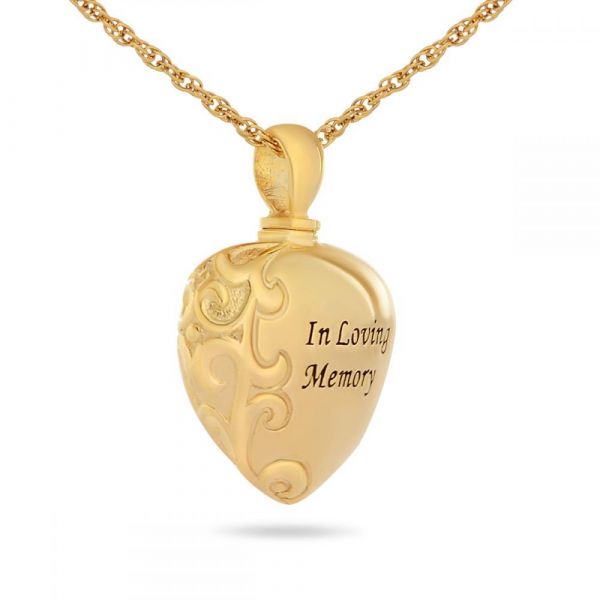 In Loving Memory Gold Steel Pendant