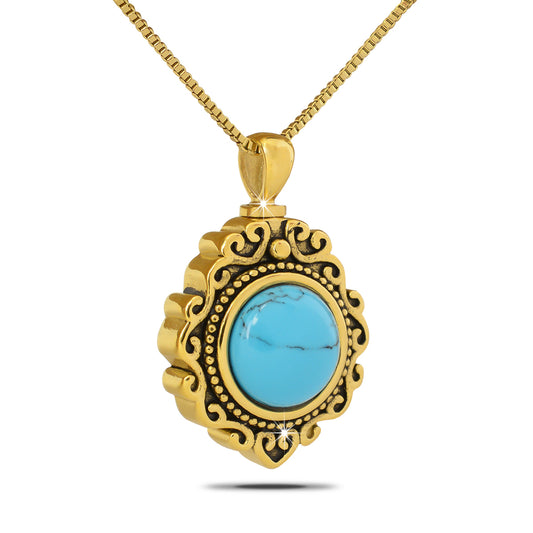 Ancestral Turquoise Solid Gold Keepsake